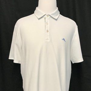 TOMMY BAHAMA ME'S WHITE POLO  GULF  SHIRT  SZ XL